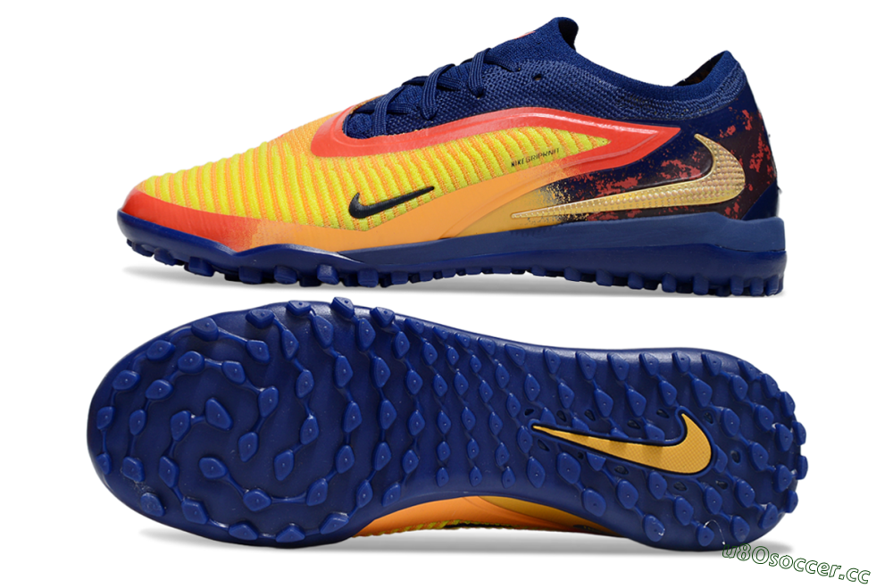 Men's Nike Phantom 6 Elite TF Artificial Turf Low-Tops Football Shoes - Yellow/Red/Blue 1