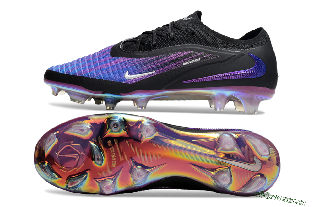 Men's Nike Phantom 6 Elite FG Firm Ground Low-Tops Football Boots - Blue/Black/Purple 1
