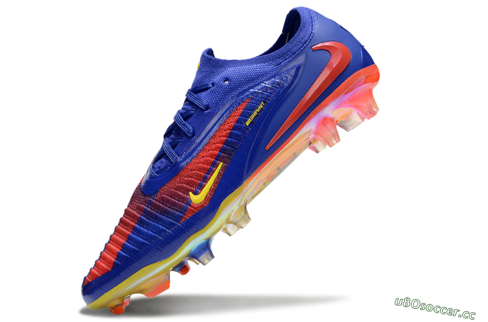 Men's Nike Phantom 6 Elite FG Firm Ground Low-Tops Football Boots - Blue/Red/Yellow 5