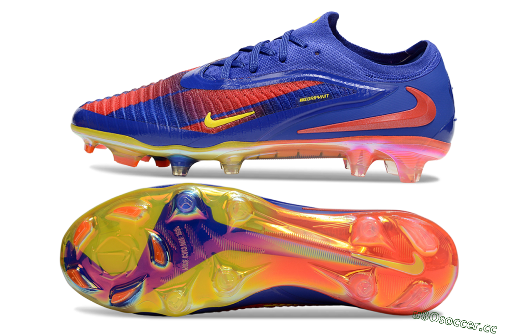 Men's Nike Phantom 6 Elite FG Firm Ground Low-Tops Football Boots - Blue/Red/Yellow 1