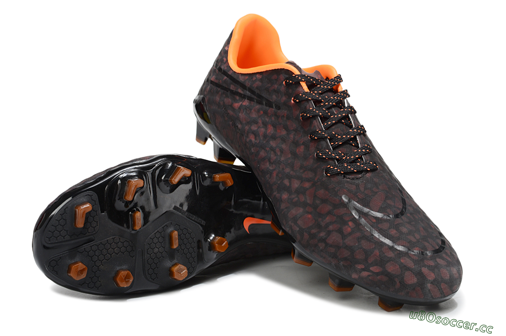 Men's Nike Hypervenom Phantom FG Firm Ground Low-Tops Football Boots - Black/Red 4