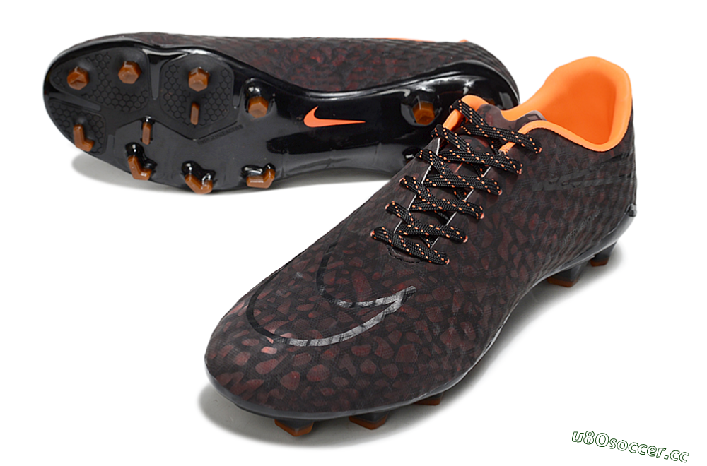 Men's Nike Hypervenom Phantom FG Firm Ground Low-Tops Football Boots - Black/Red 3