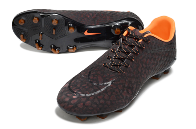 Men's Nike Hypervenom Phantom FG Firm Ground Low-Tops Football Boots - Black/Red