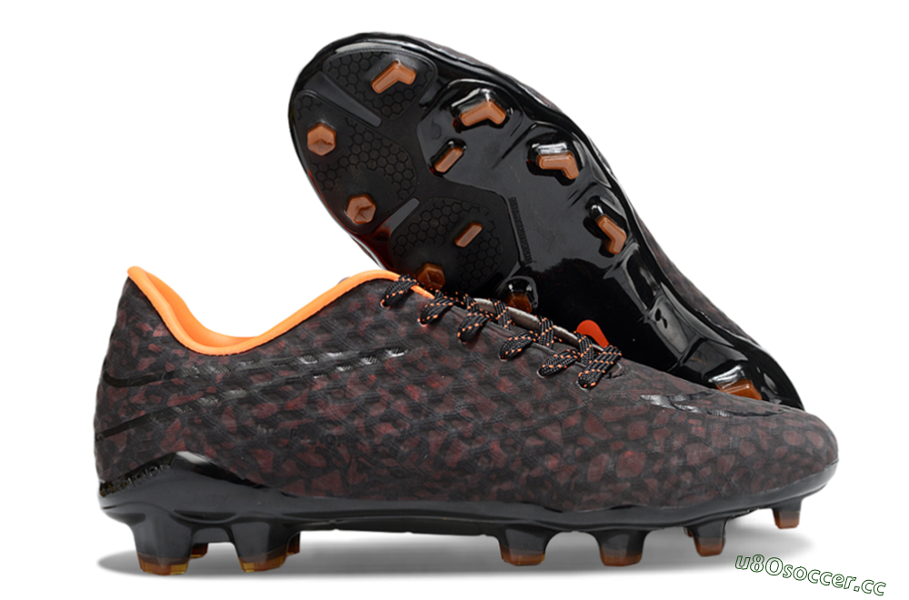 Men's Nike Hypervenom Phantom FG Firm Ground Low-Tops Football Boots - Black/Red 2