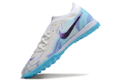 Men's Nike Phantom GX 2 Elite TF Artificial Turf Low-Tops Football Shoes - White/Purple/Jade