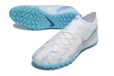 Men's Nike Phantom GX 2 Elite TF Artificial Turf Low-Tops Football Shoes - White/Purple/Jade