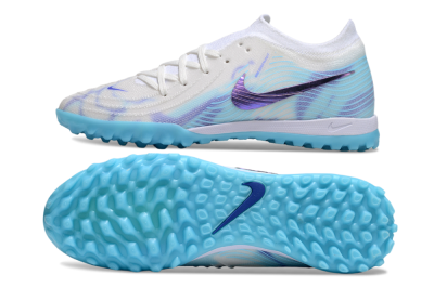 Men's Nike Phantom GX 2 Elite TF Artificial Turf Low-Tops Football Shoes - White/Purple/Jade