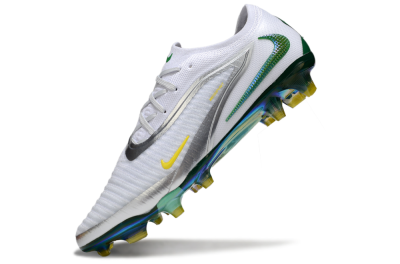 Men's Nike Phantom 6 Elite FG Firm Ground Low-Tops Football Boots - White/Silver/Yellow