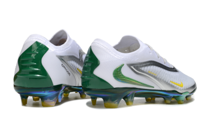 Men's Nike Phantom 6 Elite FG Firm Ground Low-Tops Football Boots - White/Silver/Yellow