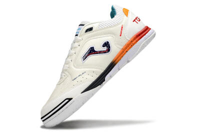 Men's Joma Top Flex IC Indoor & Futsal Low-Tops Football Shoes - White/Black/Red