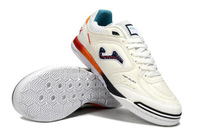 Men's Joma Top Flex IC Indoor & Futsal Low-Tops Football Shoes - White/Black/Red