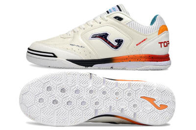 Men's Joma Top Flex IC Indoor & Futsal Low-Tops Football Shoes - White/Black/Red