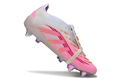Men's Adidas Predator 25 Elite Foldover Tongue SG Soft Ground Low-Tops Football Boots - Pink/White/Gold