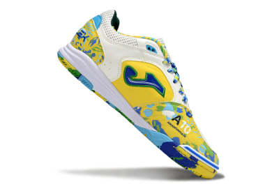 Men's Joma Top Flex IC Indoor & Futsal Low-Tops Football Shoes - White/Yellow/Blue