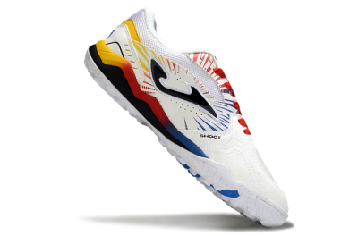 Men's Joma Top Flex TF Artificial Turf Low-Tops Football Shoes - White/Blue/Red/Yellow