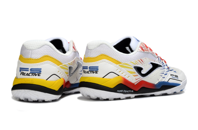 Men's Joma Top Flex TF Artificial Turf Low-Tops Football Shoes - White/Blue/Red/Yellow