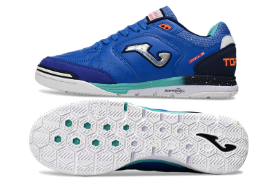 Men's Joma Top Flex IC Indoor & Futsal Low-Tops Football Shoes - Blue/Silver/Black