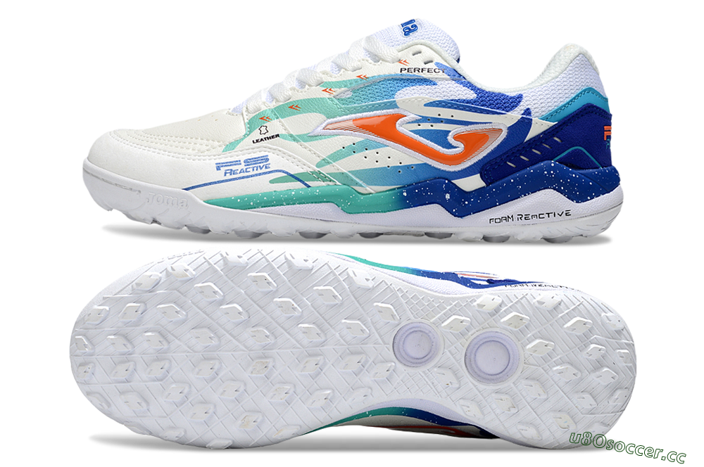 Men's Joma Top Flex TF Artificial Turf Low-Tops Football Shoes - Black/Red/Blue 1