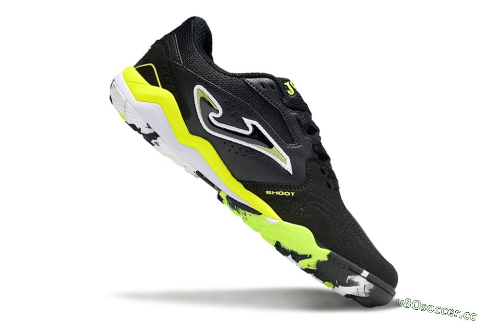 Men's Joma Top Flex TF Artificial Turf Low-Tops Football Shoes - Black/White/Yellow 4