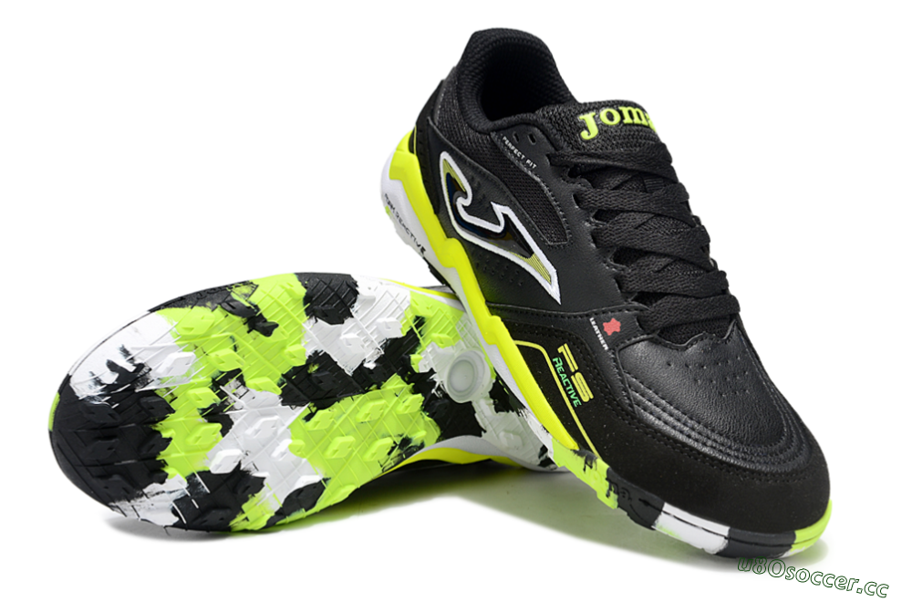 Men's Joma Top Flex TF Artificial Turf Low-Tops Football Shoes - Black/White/Yellow 3