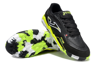 Men's Joma Top Flex TF Artificial Turf Low-Tops Football Shoes - Black/White/Yellow