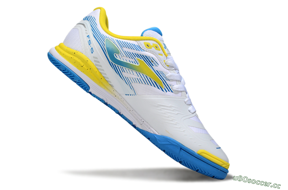 Men's Joma Top Flex IC Indoor & Futsal Low-Tops Football Shoes - White/Blue/Yellow 4