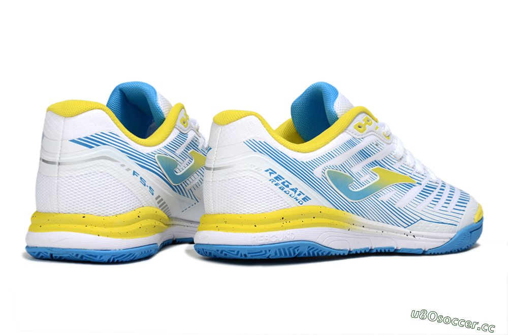 Men's Joma Top Flex IC Indoor & Futsal Low-Tops Football Shoes - White/Blue/Yellow 6