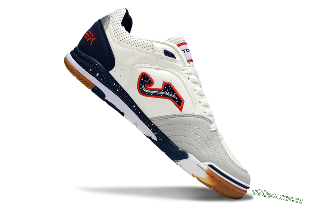 Men's Joma Top Flex IC Indoor & Futsal Low-Tops Football Shoes - White/Blue/Red 4