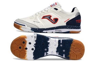 Men's Joma Top Flex IC Indoor & Futsal Low-Tops Football Shoes - White/Blue/Red
