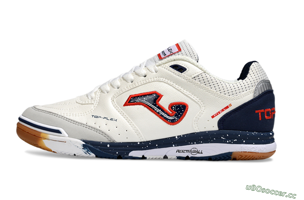 Men's Joma Top Flex IC Indoor & Futsal Low-Tops Football Shoes - White/Blue/Red 0