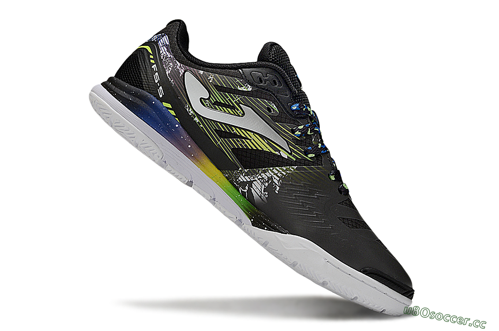 Men's Joma Top Flex IC Indoor & Futsal Low-Tops Football Shoes - Black/White/Yellow 4