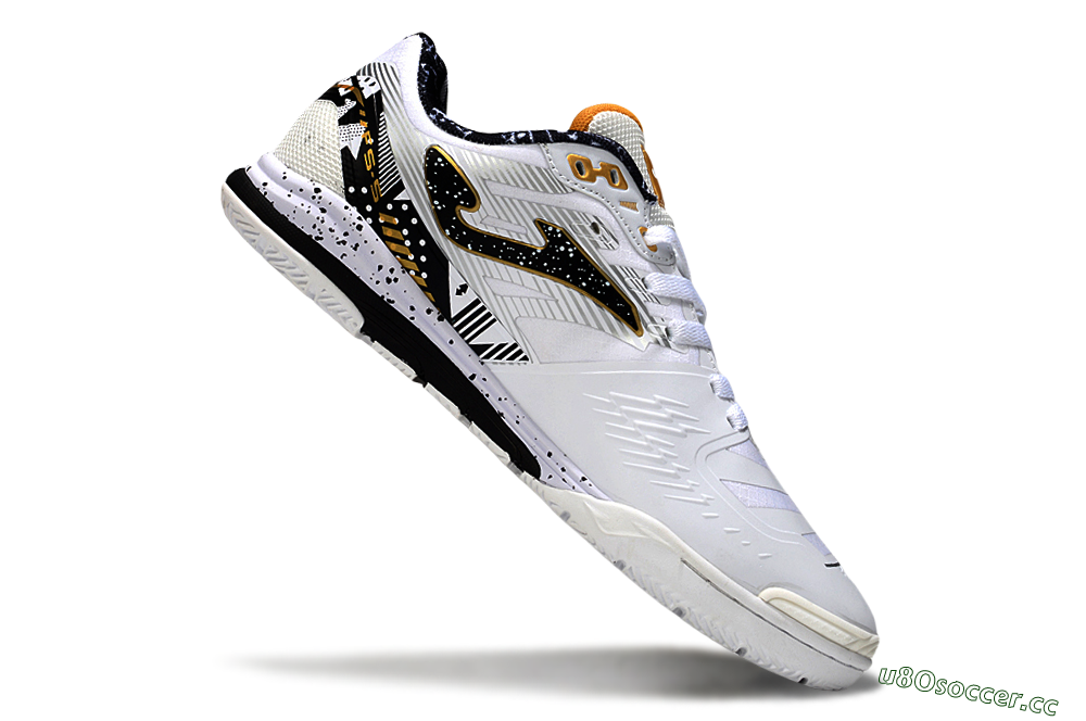 Men's Joma Top Flex IC Indoor & Futsal Low-Tops Football Shoes - White/Black/Gold 4