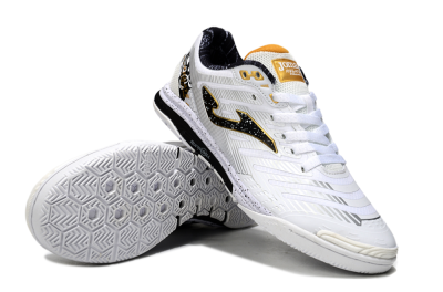 Men's Joma Top Flex IC Indoor & Futsal Low-Tops Football Shoes - White/Black/Gold
