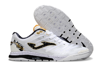 Men's Joma Top Flex IC Indoor & Futsal Low-Tops Football Shoes - White/Black/Gold