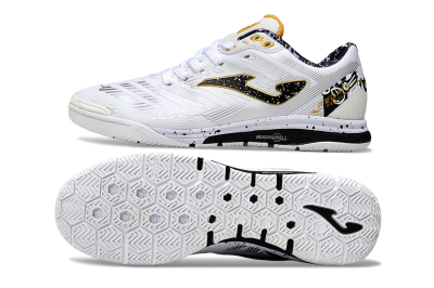 Men's Joma Top Flex IC Indoor & Futsal Low-Tops Football Shoes - White/Black/Gold