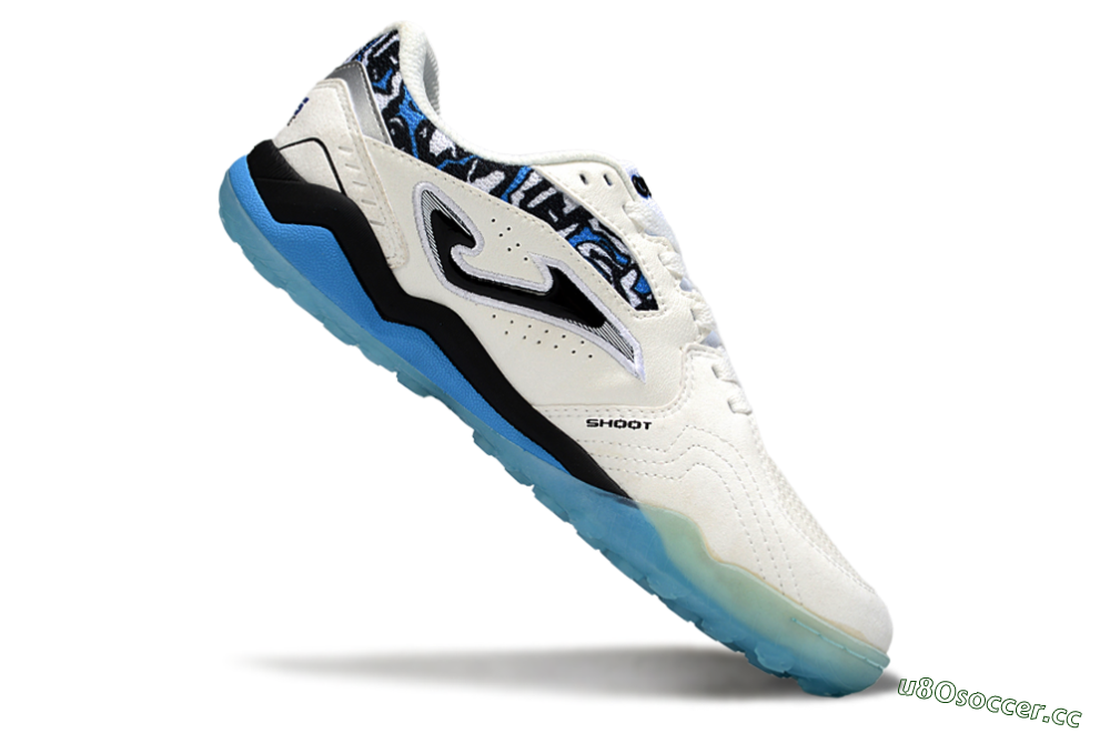 Men's Joma Top Flex TF Artificial Turf Low-Tops Football Shoes - White/Black/Blue 4