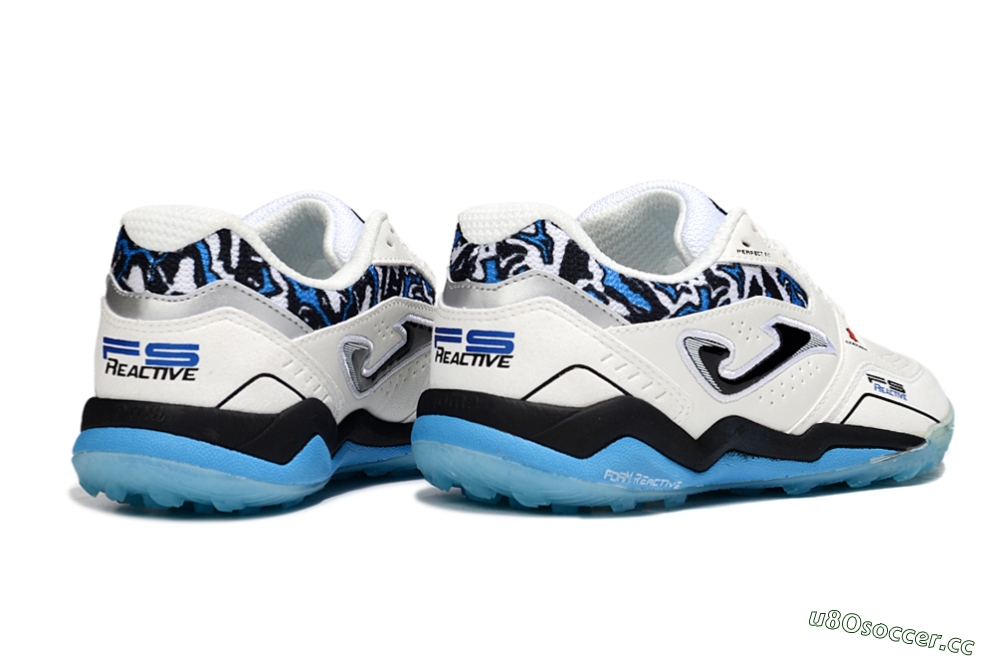 Men's Joma Top Flex TF Artificial Turf Low-Tops Football Shoes - White/Black/Blue 6