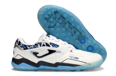Men's Joma Top Flex TF Artificial Turf Low-Tops Football Shoes - White/Black/Blue