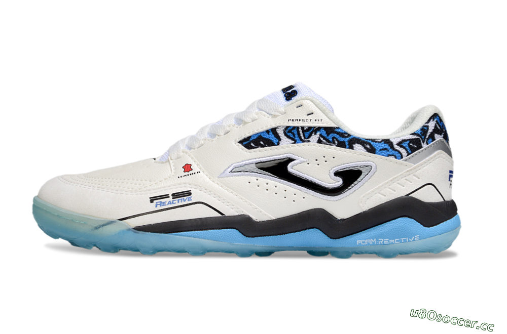 Men's Joma Top Flex TF Artificial Turf Low-Tops Football Shoes - White/Black/Blue 0