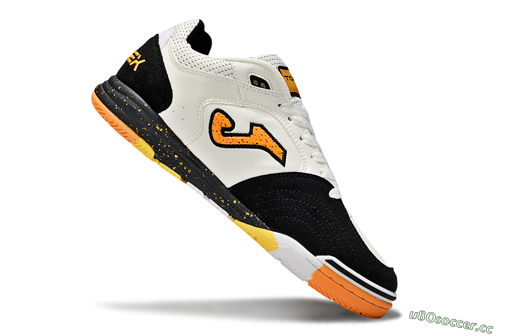 Men's Joma Top Flex IC Indoor & Futsal Low-Tops Football Shoes - White/Yellow/Black 4