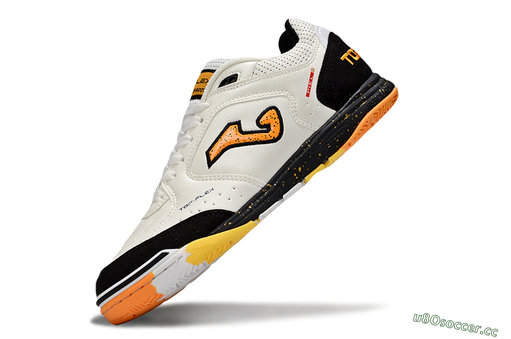 Men's Joma Top Flex IC Indoor & Futsal Low-Tops Football Shoes - White/Yellow/Black 5