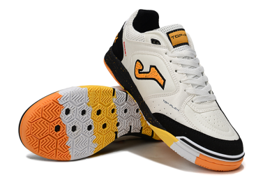 Men's Joma Top Flex IC Indoor & Futsal Low-Tops Football Shoes - White/Yellow/Black