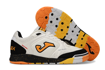 Men's Joma Top Flex IC Indoor & Futsal Low-Tops Football Shoes - White/Yellow/Black