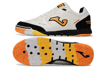 Men's Joma Top Flex IC Indoor & Futsal Low-Tops Football Shoes - White/Yellow/Black