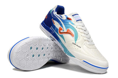 Men's Joma Top Flex IC Indoor & Futsal Low-Tops Football Shoes - White/Red/Blue