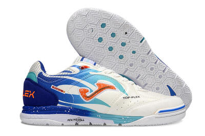 Men's Joma Top Flex IC Indoor & Futsal Low-Tops Football Shoes - White/Red/Blue
