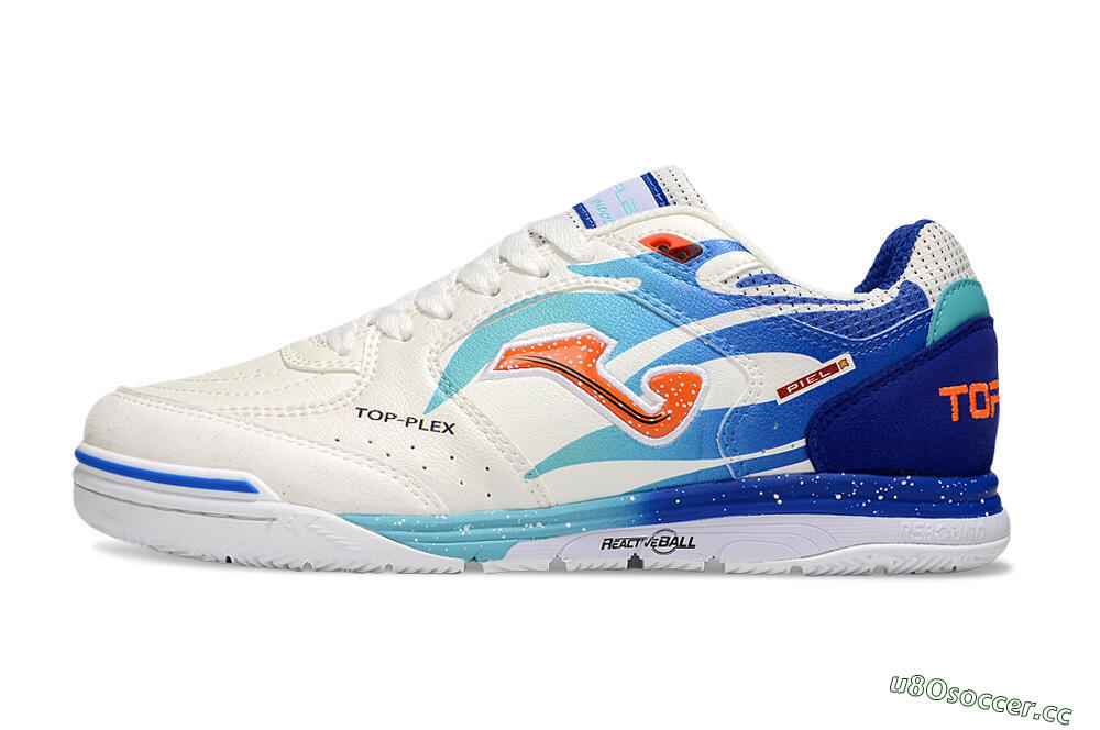 Men's Joma Top Flex IC Indoor & Futsal Low-Tops Football Shoes - White/Red/Blue 0