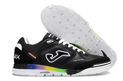 Men's Joma Top Flex IC Indoor & Futsal Low-Tops Football Shoes - Black/White/Red