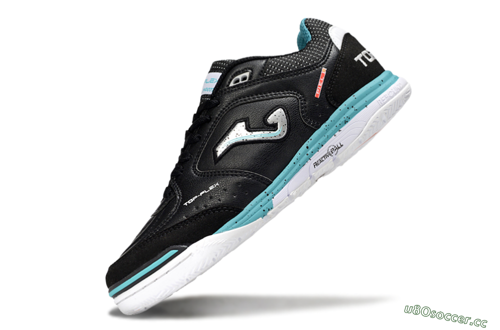 Men's Joma Top Flex IC Indoor & Futsal Low-Tops Football Shoes - Black/Silver/Blue 5