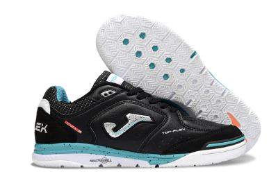 Men's Joma Top Flex IC Indoor & Futsal Low-Tops Football Shoes - Black/Silver/Blue